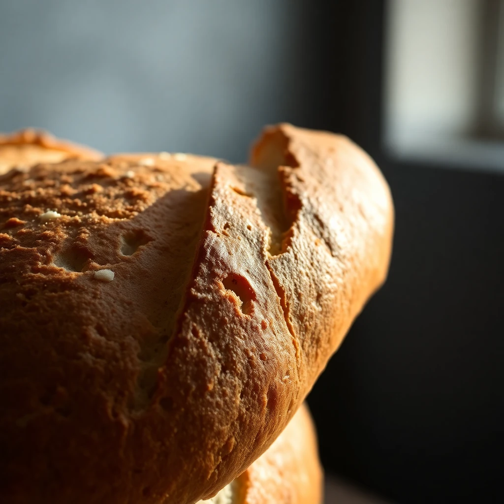 Sourdough with perfect ear after baking